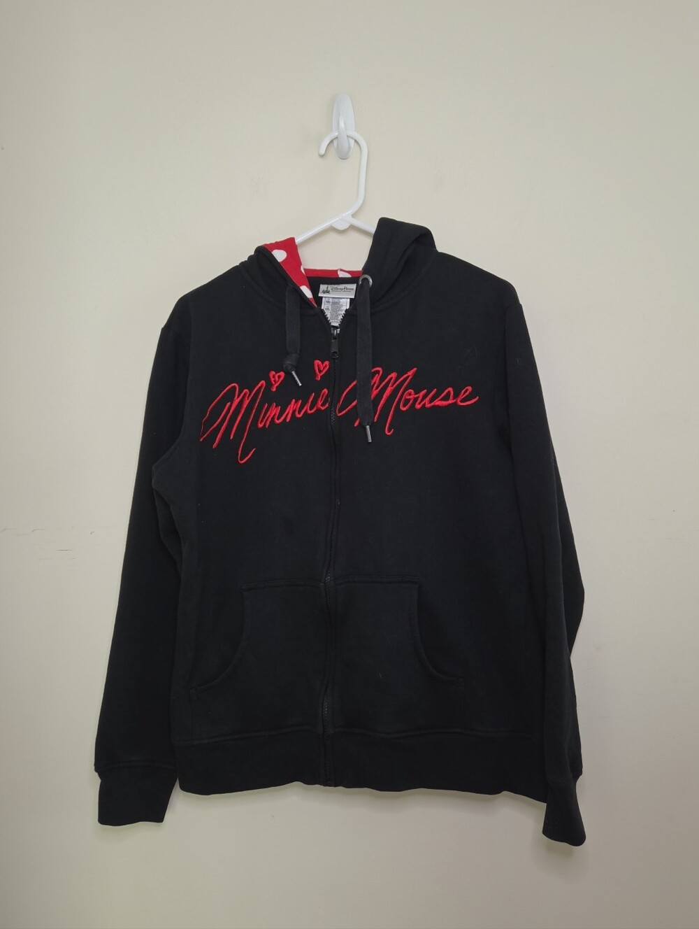 Women's Disney Parks Minnie Mouse Hooded Zip Front Jacket Sz XL